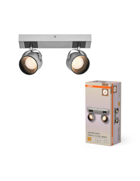 OPRAWA LED DECOR SPOT JUPITER 300MM 11.5W 3000K ciepła biała SILVER 2 SPOT 