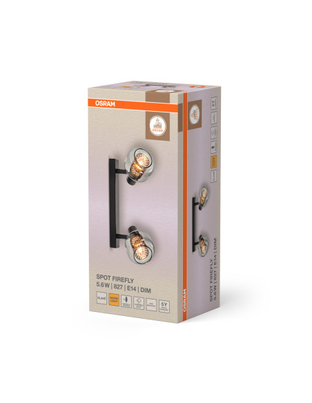 LAMPA NATYNKOWA DECOR SPOT FIREFLY DIM 2X2.8W 827 E14 BK 