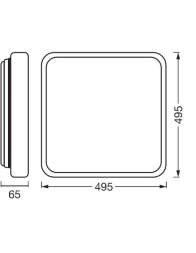 PLAFON LED ORBIS ALICIA 495X495MM 36W 3000K ciepła biała CLICK DIM WOOD DECOR 
