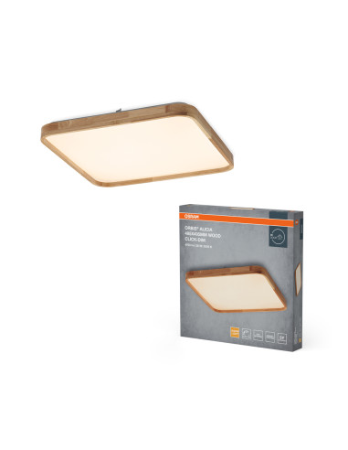 PLAFON LED ORBIS ALICIA 495X495MM 36W 3000K ciepła biała CLICK DIM WOOD DECOR 