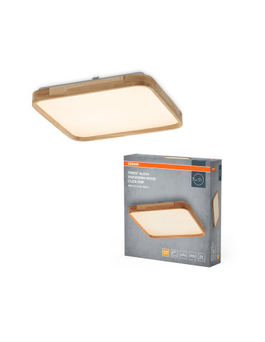 PLAFON LED ORBIS ALICIA 292X292MM 16W 3000K ciepła biała CLICK DIM WOOD DECOR 