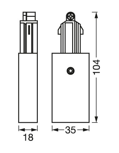 ŁĄCZNIK DO OPRAWY SZYNOWEJ TRACKLIGHT SUPPLY CONNECTOR BK  
