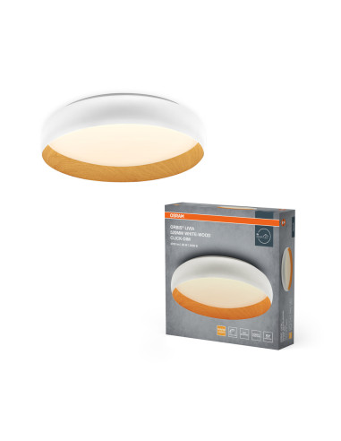 PLAFON LED ORBIS LIVIA 520MM 36W 3000K ciepła biała CLICK DIM WHITE AND WOOD DECOR 