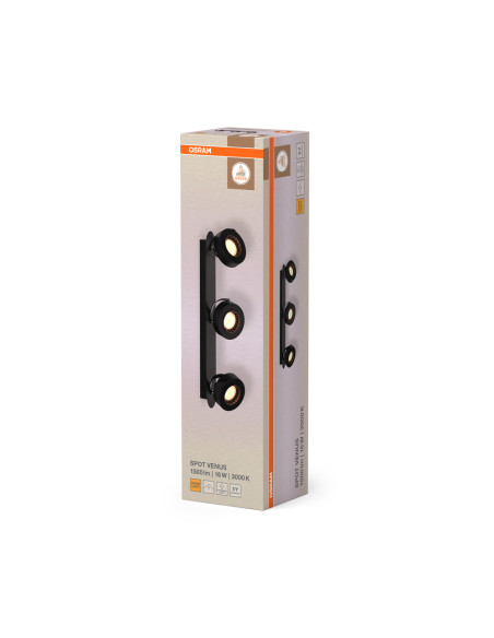 OPRAWA SUFITOWA LED DECOR SPOT VENUS 3X5.2W 3000K ciepła biała BK 