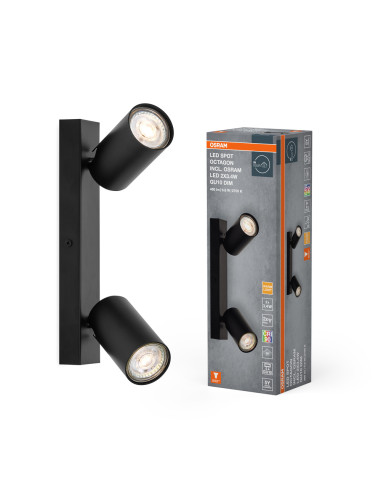 OPRAWA SUFITOWA LED SPOT OCTAGON DIM 2X3.4W 2700K ciepła biała GU10 BK 