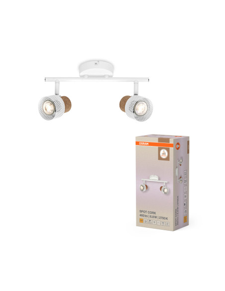 OPRAWA SUFITOWA LED DECOR SPOT CORK DIM 2X3.4W 2700K ciepła biała GU10 WH 
