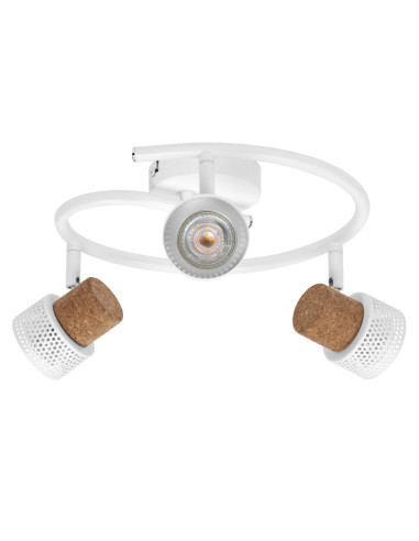 OPRAWA SUFITOWA LED DECOR SPOT CORK SPIRAL DIM 3X3.4W 2700K ciepła biała GU10 WH 