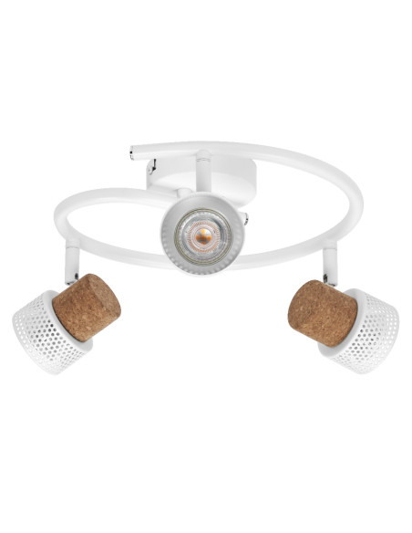 OPRAWA SUFITOWA LED DECOR SPOT CORK SPIRAL DIM 3X3.4W 2700K ciepła biała GU10 WH 