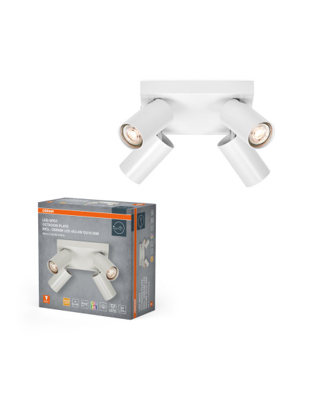 OPRAWA SUFITOWA LED SPOT OCTAGON PLATE DIM 4X3.4W 2700K ciepła biała GU10 WT 