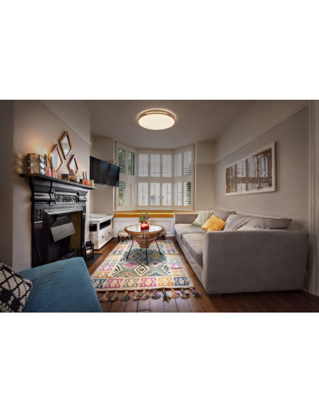 PLAFON LED ORBIS WOODBURRY 390MM 24W 3000K ciepła biała CLICK DIM WOOD DECOR 