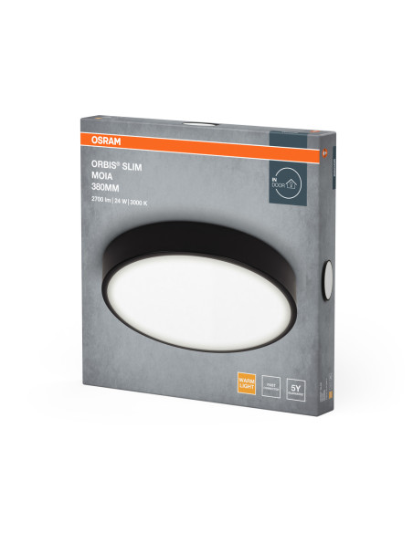 PLAFON LED ORBIS SLIM MOIA 380 24W 3000K ciepła biała BK 