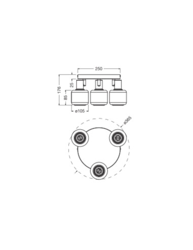 LAMPA NATYNKOWA DECOR SPOT FIREFLY PLATE DIM 3X2.8W 827 E14 BK 