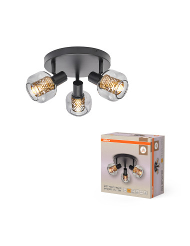 LAMPA NATYNKOWA DECOR SPOT FIREFLY PLATE DIM 3X2.8W 827 E14 BK 