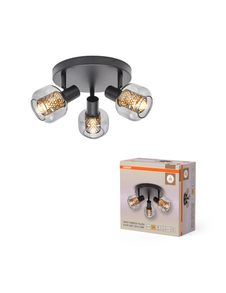 LAMPA NATYNKOWA DECOR SPOT FIREFLY PLATE DIM 3X2.8W 827 E14 BK 