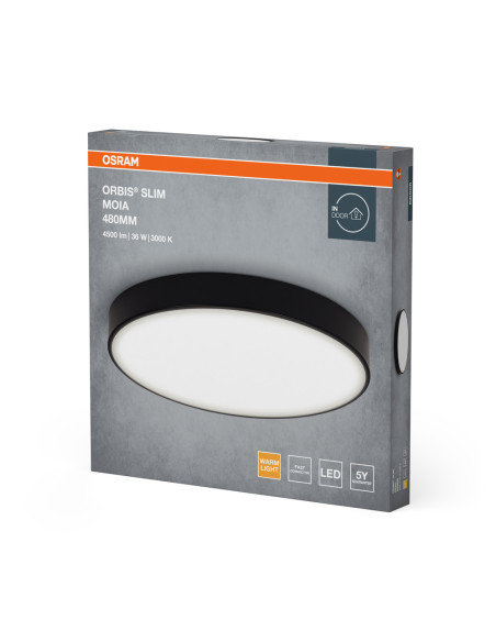 PLAFON LED ORBIS SLIM MOIA 480 36W 3000K ciepła biała BK 