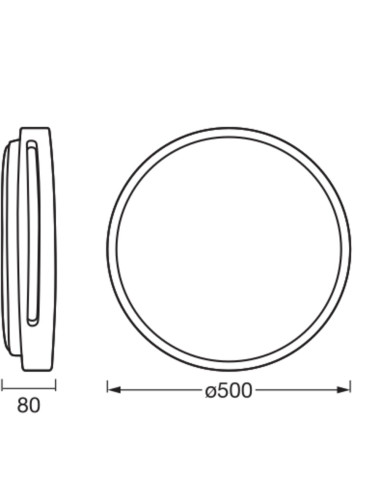 PLAFON LED ORBIS WOODBURRY 500MM 36W 3000K ciepła biała CLICK DIM WOOD DECOR 