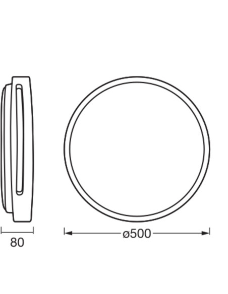PLAFON LED ORBIS WOODBURRY 500MM 36W 3000K ciepła biała CLICK DIM WOOD DECOR 