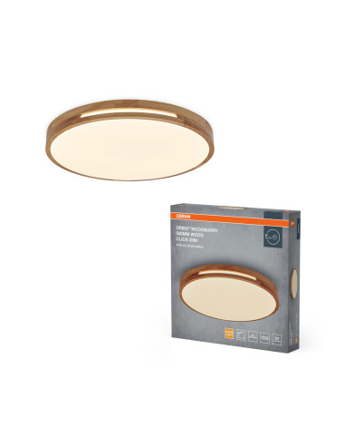 PLAFON LED ORBIS WOODBURRY 500MM 36W 3000K ciepła biała CLICK DIM WOOD DECOR 
