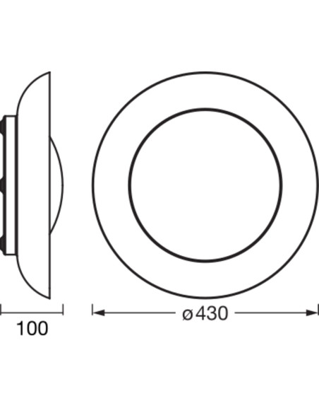PLAFON LED ORBIS PLATE 430MM 35W 3000K ciepła biała CLICK DIM BLACK AND BLUE 