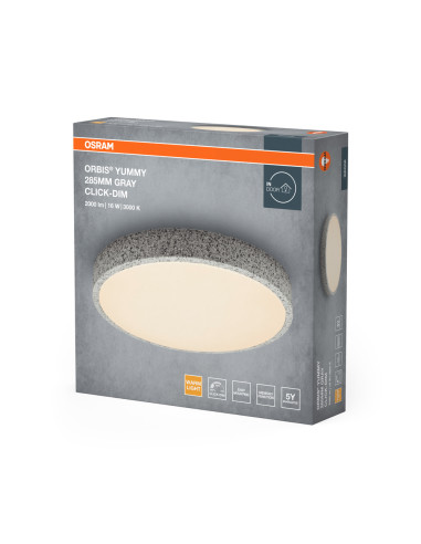 PLAFON LED ORBIS YUMMY 285MM 16W 830 CLICK DIM GR 