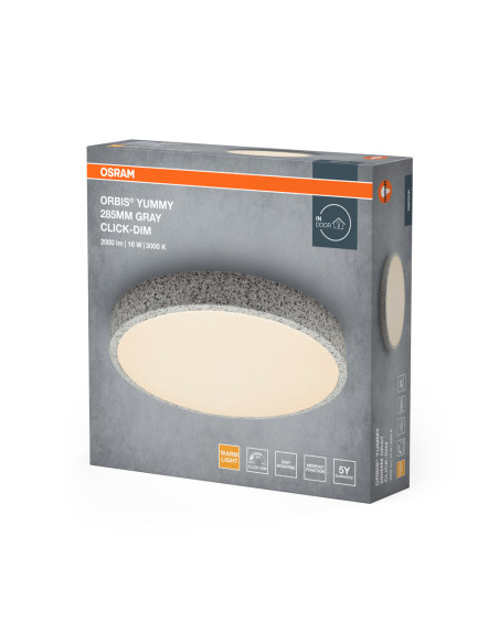 PLAFON LED ORBIS YUMMY 285MM 16W 830 CLICK DIM GR 
