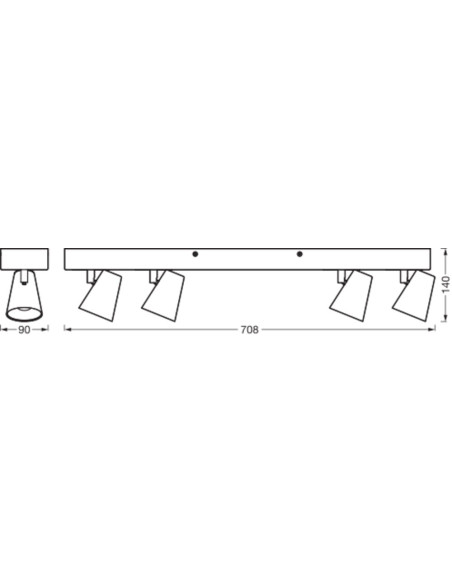 OPRAWA SUFITOWA LED DECOR SPOT NEPTUNE 708MM CLICK-SELECT 27W 3000K ciepła biała WHITE 4 SPOT 