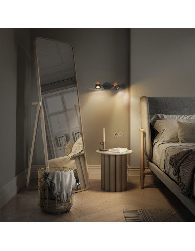 OPRAWA SUFITOWA LED DECOR SPOT CORK DIM 2X3.4W 2700K ciepła biała GU10 BK 