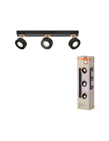 OPRAWA SUFITOWA LED DECOR SPOT PLUTO 3X4.8W 3000K ciepła biała BK 