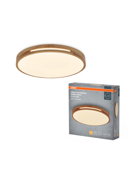 PLAFON LED ORBIS WOODBURRY 300MM 16W 3000K ciepła biała CLICK DIM WOOD DECOR 