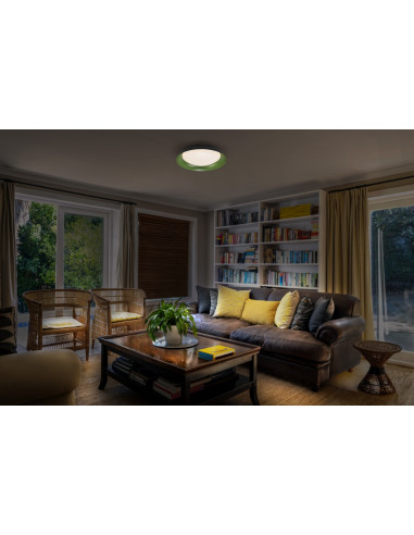 PLAFON LED ORBIS PLATE 480MM 45W 3000K ciepła biała CLICK DIM BLACK AND GREEN 