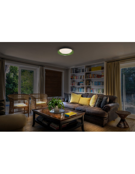 PLAFON LED ORBIS PLATE 480MM 45W 3000K ciepła biała CLICK DIM BLACK AND GREEN 