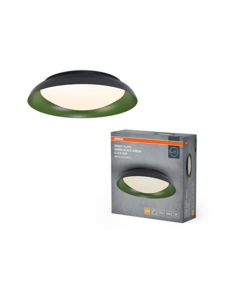 PLAFON LED ORBIS PLATE 480MM 45W 3000K ciepła biała CLICK DIM BLACK AND GREEN 