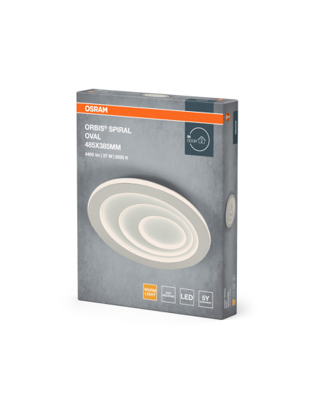 PLAFON LED ORBIS SPIRAL OVAL 485X385 37W 3000K ciepła biała WT 