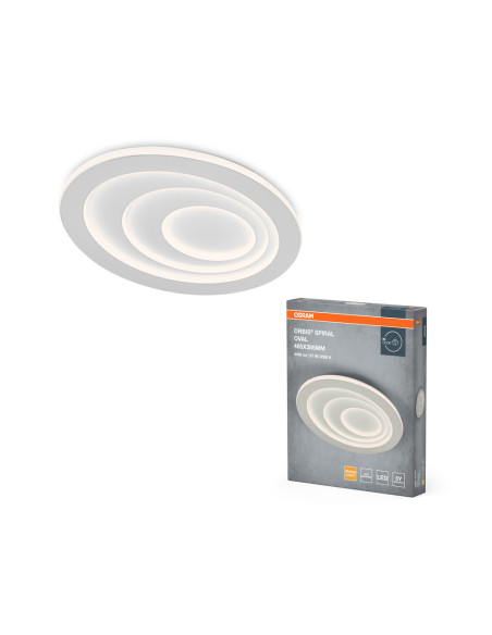 PLAFON LED ORBIS SPIRAL OVAL 485X385 37W 3000K ciepła biała WT 