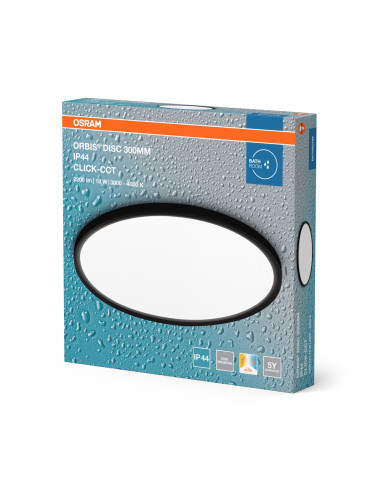 PLAFON ŁAZIENKOWY LED LED BATHROOM CEILING 300MM 18W CLICK-CCT IP44 BLACK 