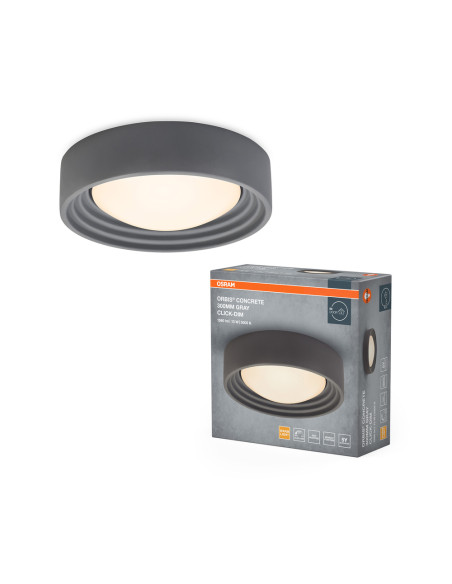 PLAFON LED ORBIS CONCRETE 300MM 13W 3000K ciepła biała CLICK DIM GRAY 