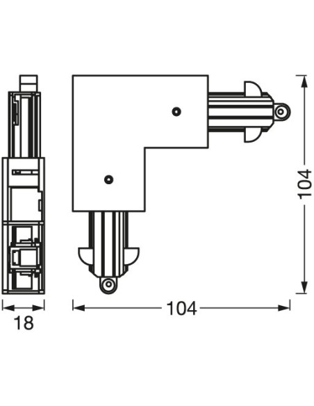 ŁĄCZNIK DO OPRAWY SZYNOWEJ TRACKLIGHT CORNER CONNECTOR WT 