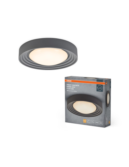 PLAFON LED ORBIS CONCRETE 500MM 24.5W 3000K ciepła biała CLICK DIM GRAY 