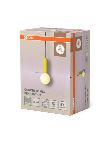 LAMPA WISZĄCA DECOR CONCRETE MIC PENDANT 1XG9 YE 