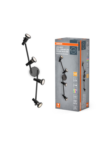 LAMPA NATYNKOWA LED SPOT 4X3.4W 927 GU10 BK 