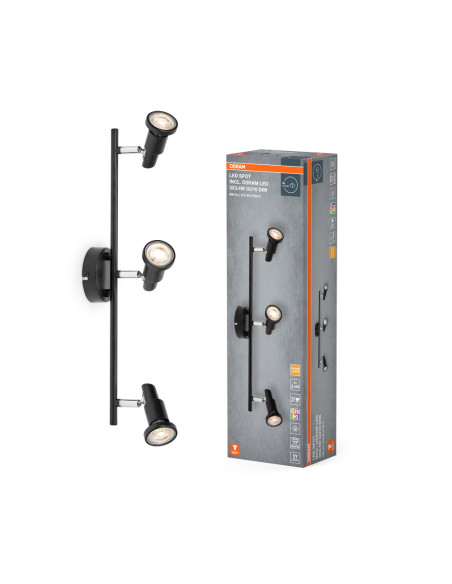 LAMPA NATYNKOWA LED SPOT 3X3.4W 927 GU10 BK 