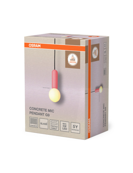 LAMPA WISZĄCA DECOR CONCRETE MIC PENDANT 1XG9 PK 