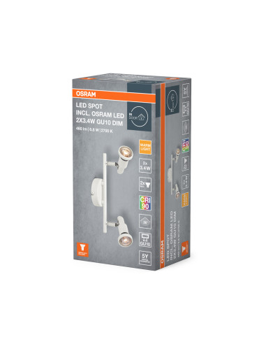 LAMPA NATYNKOWA LED SPOT 2X3.4W 927 GU10 WT 