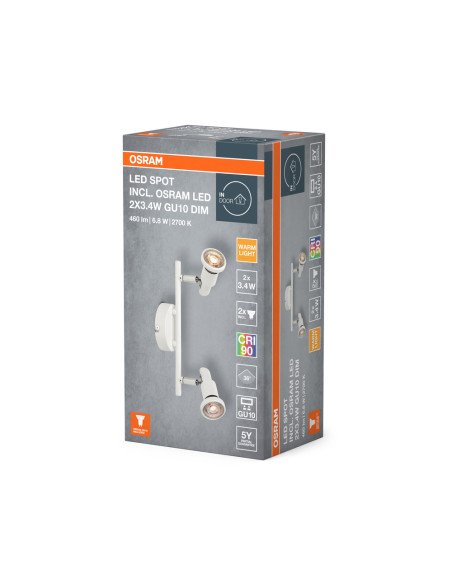 LAMPA NATYNKOWA LED SPOT 2X3.4W 927 GU10 WT 