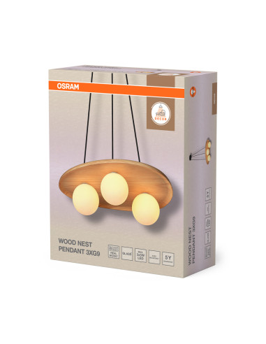 LAMPA WISZĄCA DECOR WOOD NEST PENDANT 3XG9 