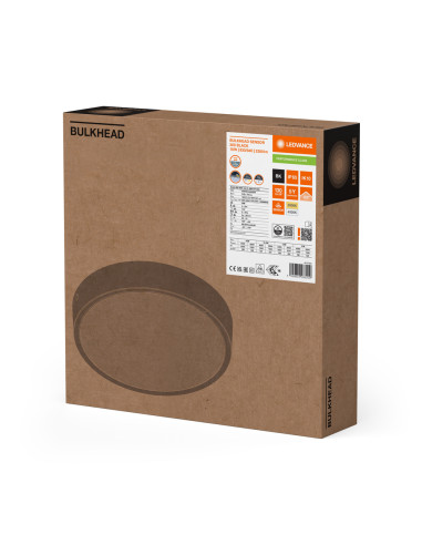 SURFACE BULKHEAD ROUND SENSOR 300 P 17,5W/15,5W/13W/11W 3000K/4000K 126LM/W BK IP65 