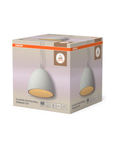 LAMPA WISZĄCA DECOR PLASTER ROUTES BELL PEND1XE27 