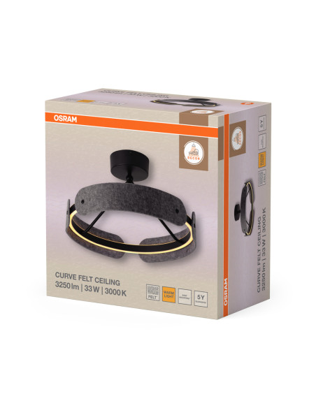 LAMPA NATYNKOWA DECOR CURVE FELT CEILING 33W 830 DG 