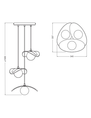 LAMPA WISZĄCA DECOR PEARL PENDANT 3XG9 BG 