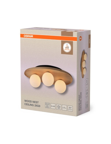 LAMPA NATYNKOWA DECOR WOOD NEST CEILING 3XG9 